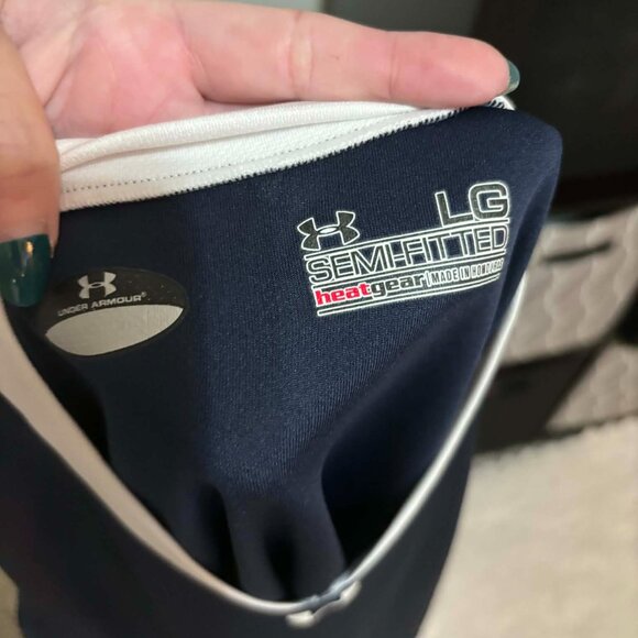 Women's Semi-Fitted Heat Gear Navy Blue with White Accents - Picture 4 of 4